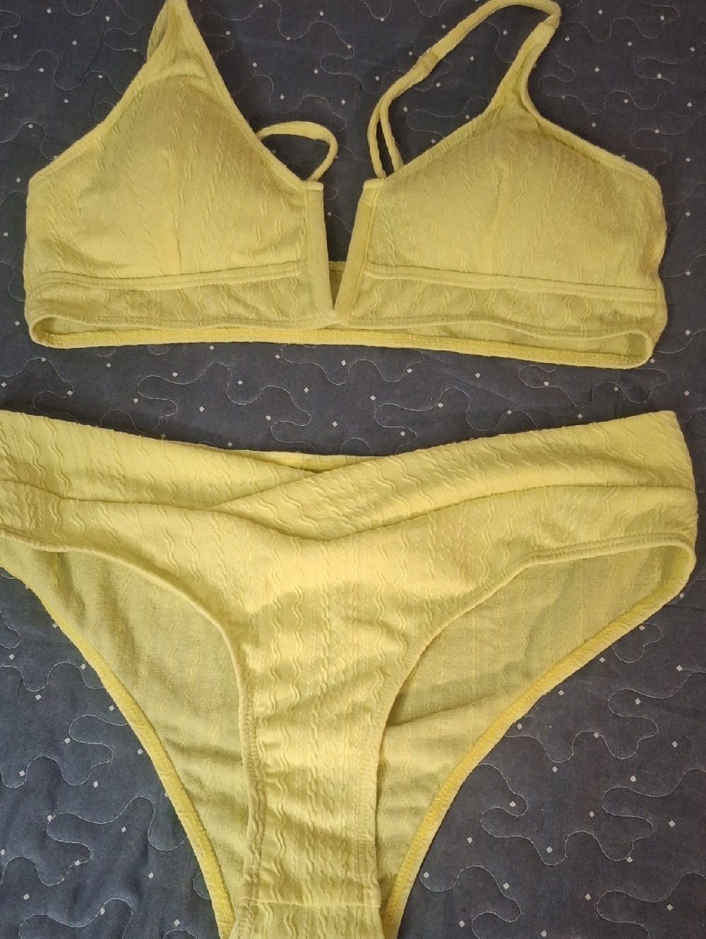 Yellow Two-Piece Bikini Set size large